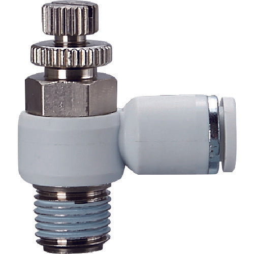 TRUSCO スピードコントローラ エルボ型 メータ−アウト8mm R1/8 SCOUT08-01 1 個