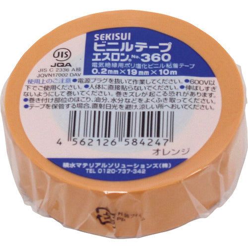 Sekisui Eslon Tape #360 19x10 Orange V360D1N 1 roll