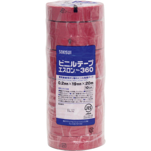 Sekisui Eslon Tape #360 19x20 Red V360R2N 1 roll