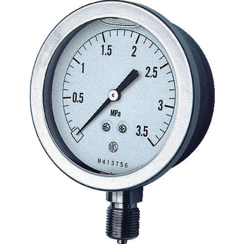 Nagano Glycerin-filled pressure gauge, A-frame vertical type, Φ75, minimum scale 0.005, GV51-133-0.1MP, 1 unit