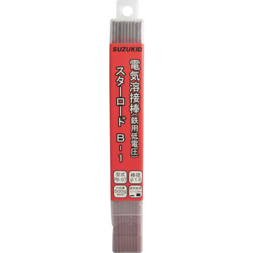 SUZUKID Welding Rod Star Road B-1 for Low Voltage Mild Steel 1.6φ x 500g PB-07 1 Box