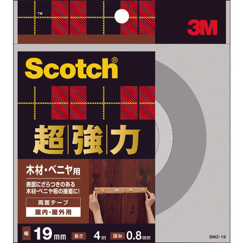 3M 【재고 한계 폐번】 스카치 초강력 양면 테이프 목재·베니어용 19mm×4m SMZ-19 1권