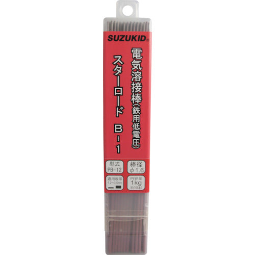 SUZUKID 용접봉 스타로드 B-1 저전압 연강용 1.6φ×1kg PB-12 1상자