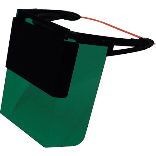 SUZUKID Helmet Mounted Safety Face Mask Green with Shading Plate P-598 1 pc