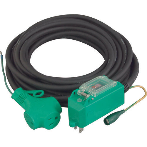 NICHIDO Plug-in Breaker Overload and Leakage Protection (15A/15mA Sensitivity) 10m PIPB-EK10E 1 Piece