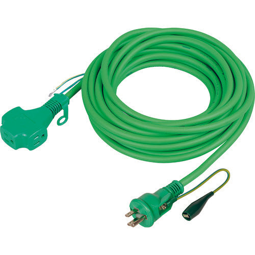 NICHIDO Repair Pokkin Extension Cord with Earth, 10m, Green, PPT-10E-RE-G, 1 Piece