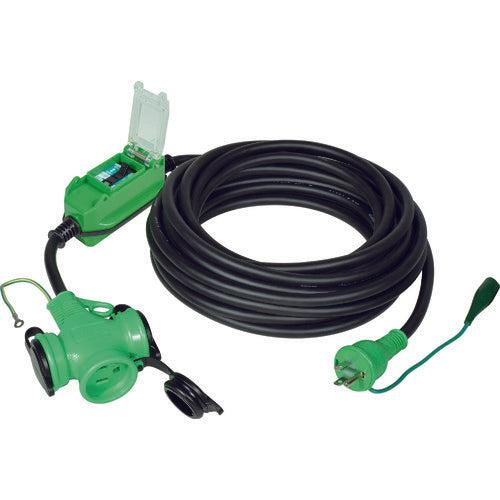 NICHIDO 방우형 포킨 연장 차단기 100V 누전 보호 전용 10m PBW-EB10-T 1개