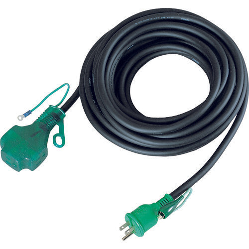 NICHIDO Pokkin Extension Cord with Earth, 20m, with Lamp, Black, LPPT-20E, 1 Piece