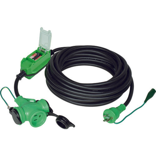 NICHIDO Waterproof Extension Breaker 100V Overload and Leakage Protection 10m PBW-EK10-T 1 Piece