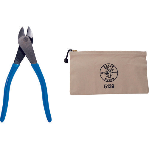 KLEIN Nippers, Eccentric Type, 220mm + Tool Pouch, White Set, D2000-28SET 1 S