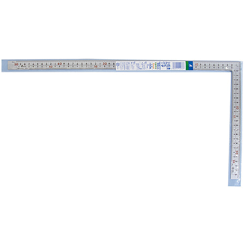 Shinwa Wide Pita 50cm Square Ruler, Same Markings on Front and Back, 8 Levels, JIS 10036, 1 Piece