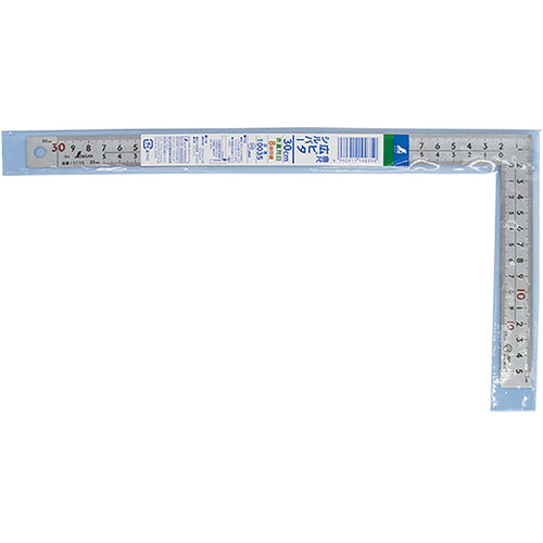 Shinwa Wide Pita 30cm Square Ruler, Same Markings on Front and Back, 8 Levels, JIS 10035, 1 Piece