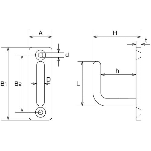 水本 吊金具(ビス止めタイプ) ステンレス ロングアイフック 18mm×60mm 使用荷重0.12kN B-2130 1 個