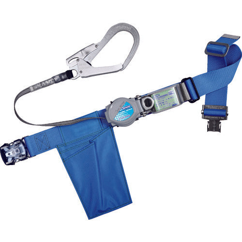 TSUYORON 胴ベルト型墜落制止用器具(巻取タイプ) 2WAYリトラ 青 Mサイズ:1200MM ワンタッチバックル TB-TRL-OT593-BL4-M-BP 1 本