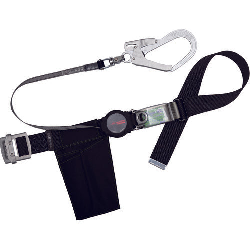 TSUYORON Body Belt Type Fall Arrest Device (Retractable Type) One Hand Retractor Black M Size: 1200mm TB-ORL-593SV-BLK-M-BP 1 Piece