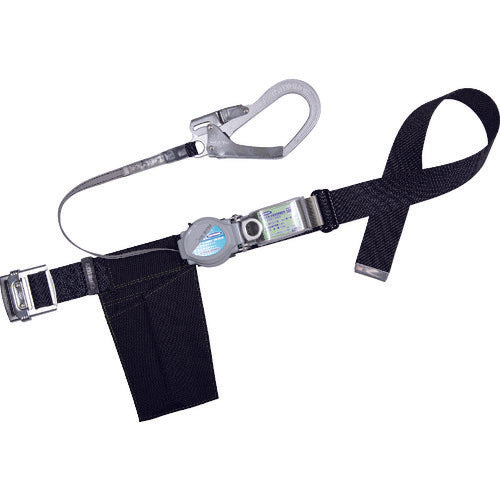 TSUYORON 胴ベルト型墜落制止用器具(巻取タイプ) 2WAYリトラ 黒 Lサイズ:1400MM TB-TRN-599-BLK-L-BP 1 本
