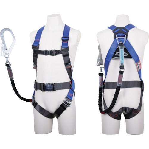 TSUYORON Core Harness with waist belt and single lanyard, extendable Nobiron (Black), purple, size M, TH-502-NV93SV-OT-PM-R23-BX, 1 piece