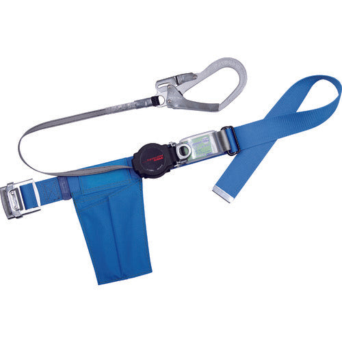 TSUYORON Body Belt Type Fall Arrest Device (Retractable Type) One Hand Retractor Blue M Size: 1200mm TB-ORN-599-BL4-M-BP 1 Piece