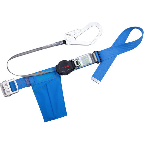 TSUYORON 몸통 벨트형 추락 제지용 기구(권취 타입) 원・핸드 리트라 블루 M사이즈:1200MM