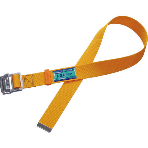 TSUYORON 몸통 벨트만 스틸 슬라이드 버클 황색 M 사이즈 폭 50MM×길이 1200MM TUB-L90N-YM-BP 1개