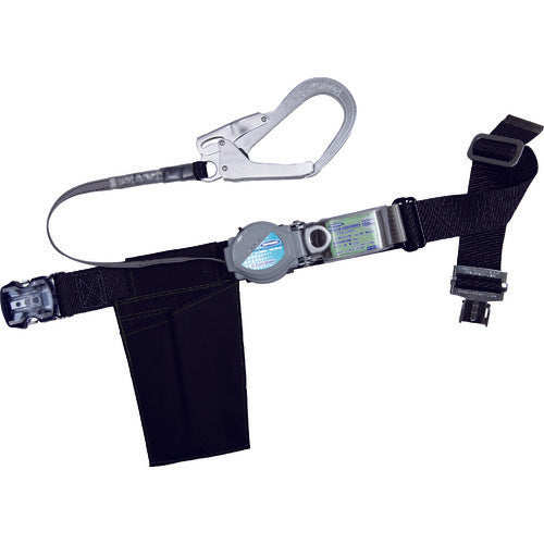 TSUYORON 胴ベルト型墜落制止用器具(巻取タイプ) 2WAYリトラ 黒 Mサイズ:1200MM ワンタッチバックル TB-TRL-OT593-BLK-M-BP 1 本