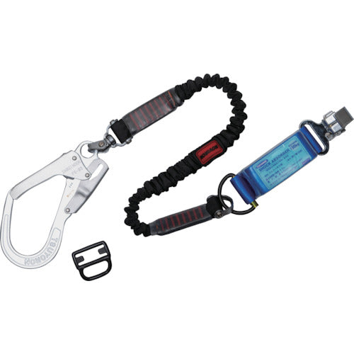 TSUYORON 풀 하네스용 랜야드 싱글 런야드 신축식 노빌론(BK) 130 KG 대응형 THL-NV93SV-33-130KG-R23-BP 1개