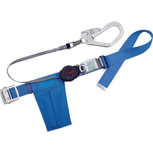 TSUYORON Body Belt Type Fall Arrest Device (Retractable Type) One Hand Retractor Blue M Size: 1200mm TB-ORL-593SV-BL4-M-BP 1 Piece