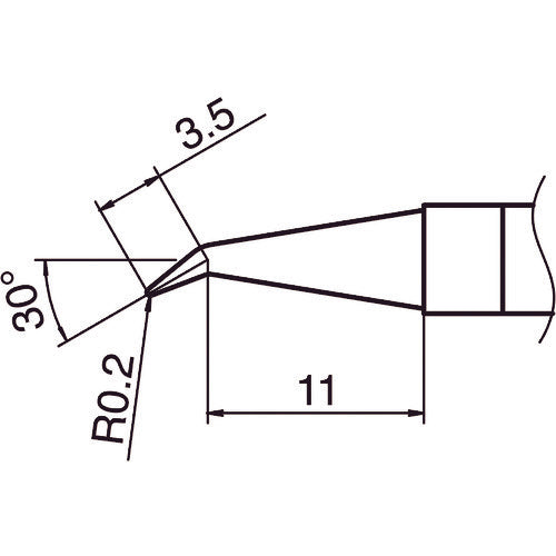 Hakko soldering tip 0.2J type T36-J02 1 piece