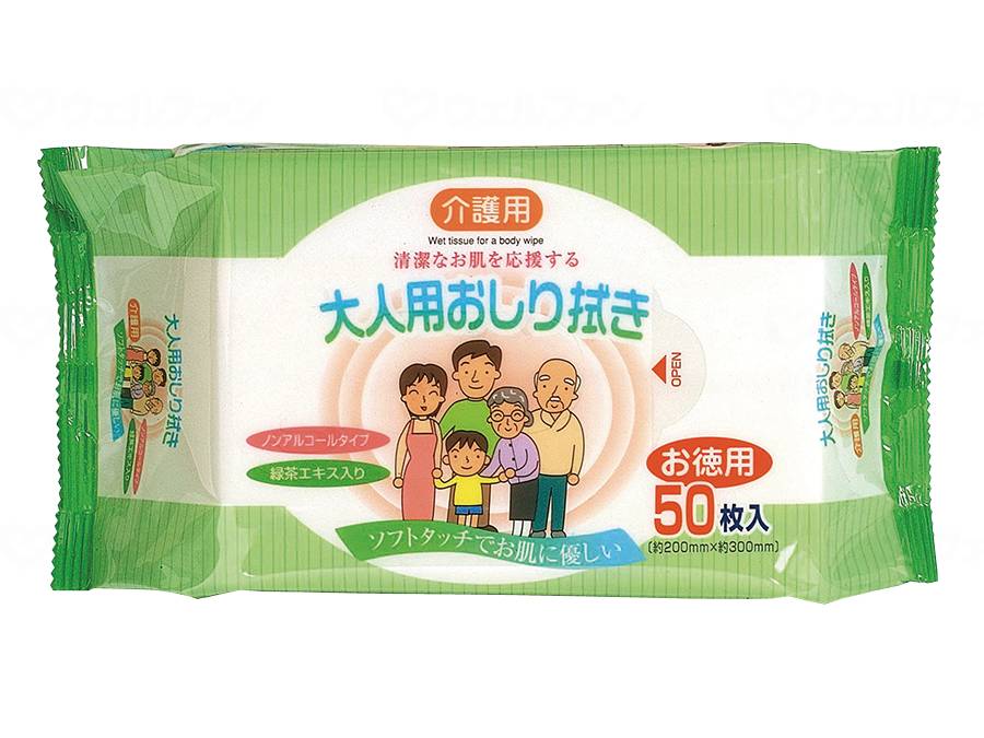 ペーパーテック介護用大人用おしり拭き50枚 袋