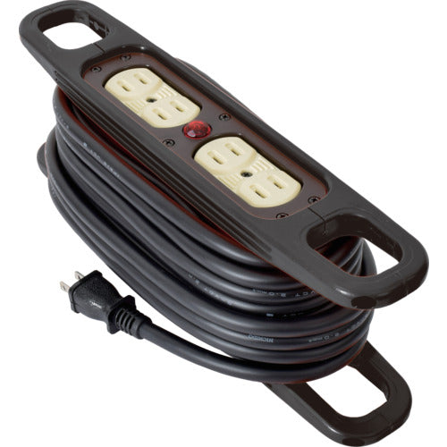 NICHIDO ハンドリール 100V 2芯×10m 黒 HR-104-B-O 1 台