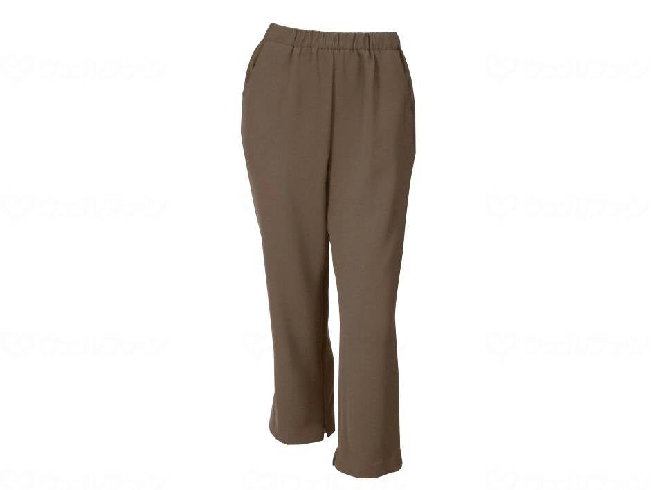 Tachibana high hem with zipper, 60cm long slacks, mocha, 3L