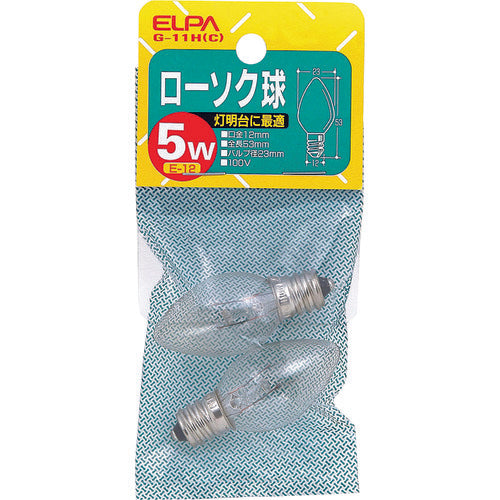 ELPA Candle Bulb Transparent G-11H(C) 1 piece