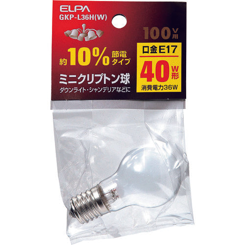 ELPA ミニクリプトン球 GKP-L36H(W) 1 個