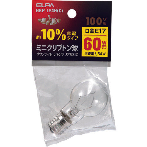 ELPA ミニクリプトン球 GKP-L54H(C) 1 個