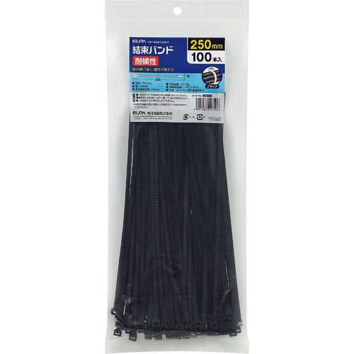 ELPA 결속 밴드 내후 250MM KBF-N250100(BK) 1봉