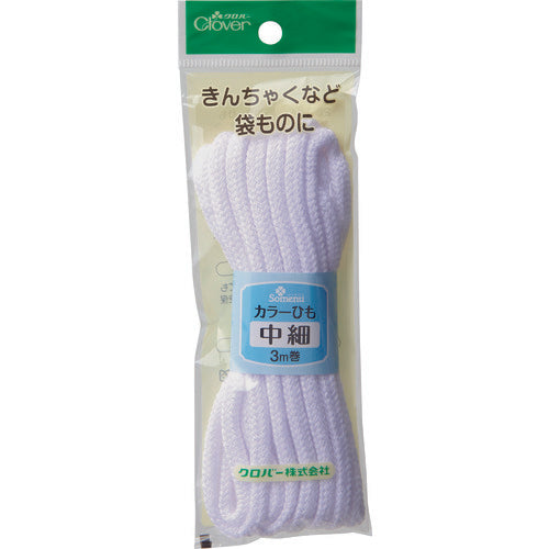 Clover Colored Cord, Medium Thin, White, 26-144, 1 pc