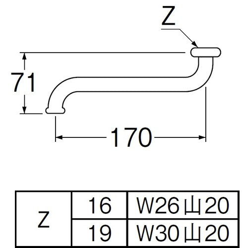SANEI 유니버설 파이프 PA10J-60X-16 1개