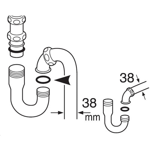 SANEI Flat packing for traps PP40-54S-32 1 piece