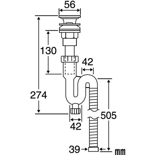 SANEI アフレ付Sトラップホース PH786-32 1 個