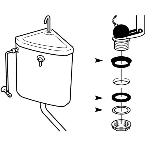 SANEI Low Tank Siphon Mounting Gasket PP42-31S 1 pc