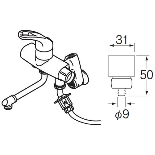 SANEI Water Purifier Branch Adapter PT17-7F 1 pc