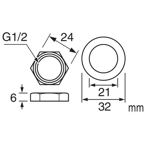 SANEI Lock Nut PU7-26-13 1 pc