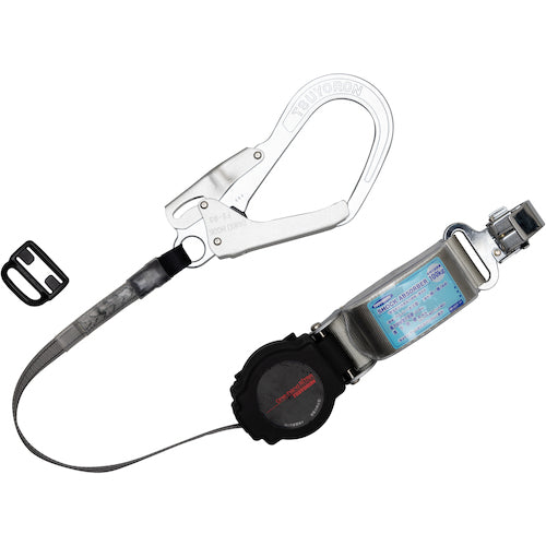 TSUYORON 풀 하네스용 랜야드 싱글 런야드 락 기구 부착 권취식 원 핸드 리트라 THL-TOR93-33-R23-BP 1개