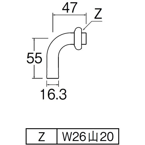 SANEI 만능 홈 파이프 PY120-65X-16 1개