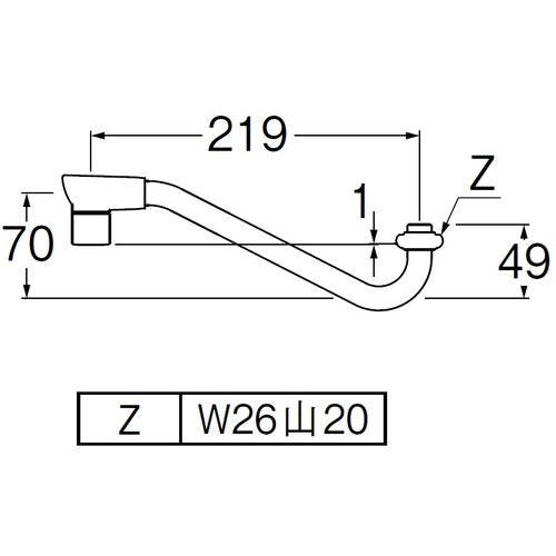 SANEI 절수 단열 상향 파이프 PA1612H-60X-16-MW2 1 개