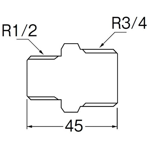 SANEI ステンレス異径六角ニップル JTS700-1-20X13 1 個