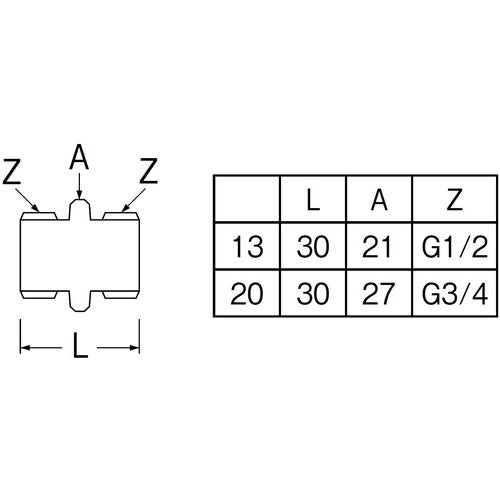 SANEI Parallel nipple PT-206-13 1 piece