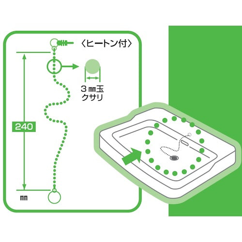 SANEI 洗面用ゴム栓クサリ PU20-48X-3 1 個