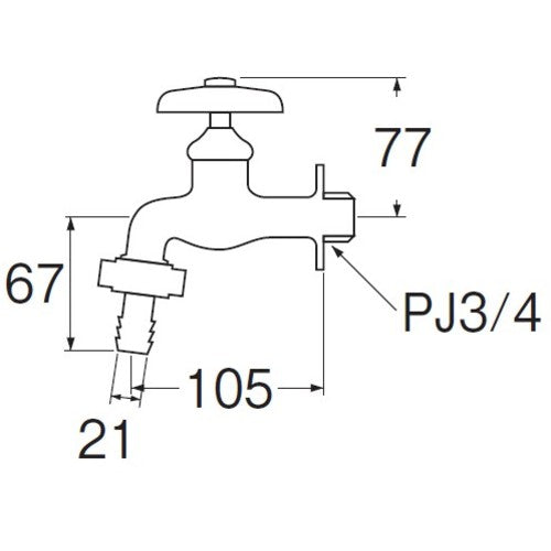 SANEI カップリング横水栓 Y30J-20 1 個