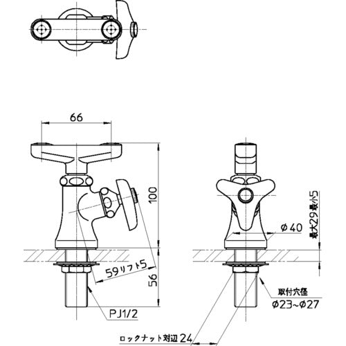 SANEI 입형 세안수전 Y55A-13 1개